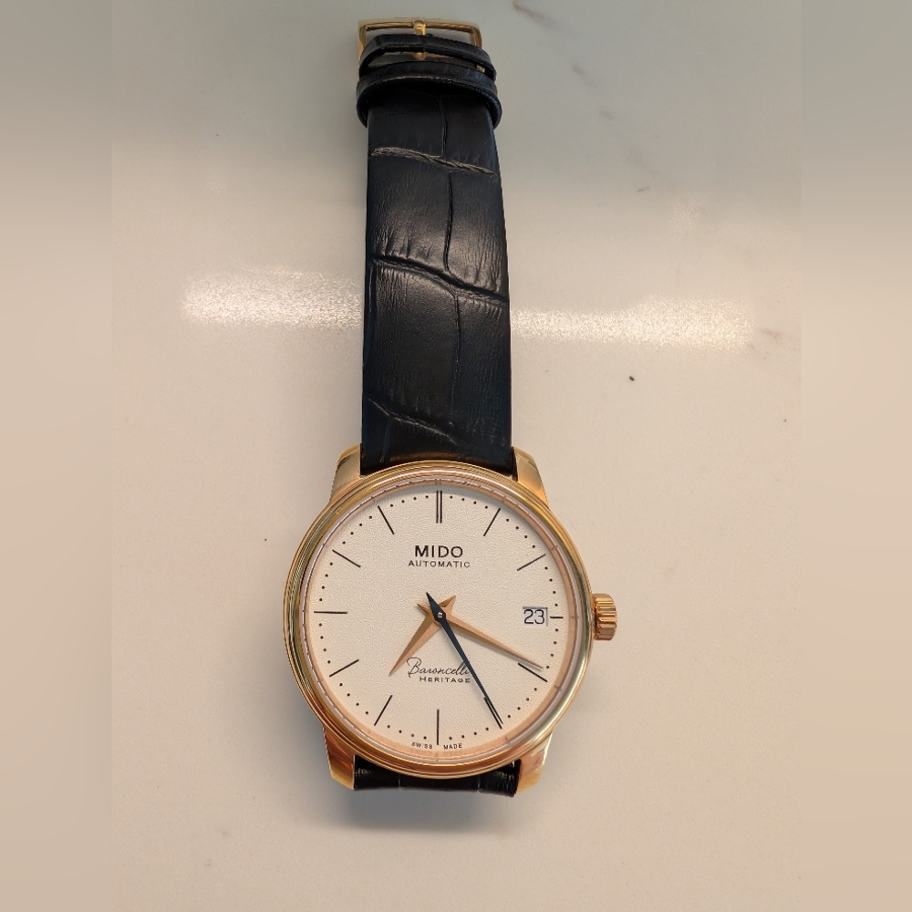 Authentic Mido Black Leather Strap Watch - image 2